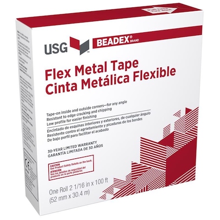Usg Beadex USG Sheetrock 100 ft. L X 2 1/16 in. W Reinforced Metal White Self Adhesive Flex Tape 285870